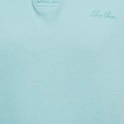 Pre Owned Loro Piana Blue Pique Cotton Polo T-Shirt M