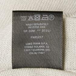 Pre Owned Loro Piana Cream Cashmere Knit Button Front Cardigan L