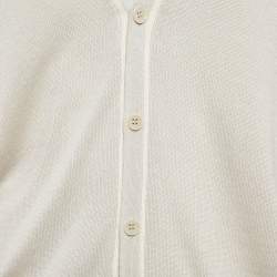 Pre Owned Loro Piana Cream Cashmere Knit Button Front Cardigan L
