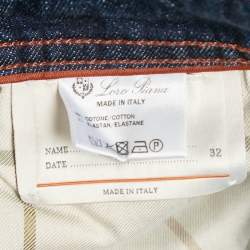 Pre Owned Loro Piana Navy Blue Denim Straight Leg Jeans M Waist 32"