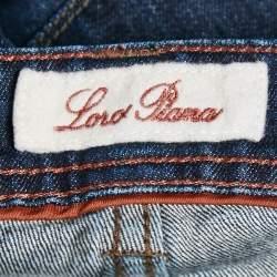 Pre Owned Loro Piana Navy Blue Denim Straight Leg Jeans M Waist 32"