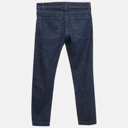 Pre Owned Loro Piana Navy Blue Denim Straight Leg Jeans M Waist 32"