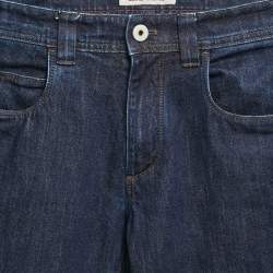 Pre Owned Loro Piana Navy Blue Denim Straight Leg Jeans M Waist 32"