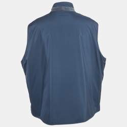 Pre Owned Loro Piana Navy Blue Synthetic Zip-Up Vest XXXL