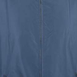 Pre Owned Loro Piana Navy Blue Synthetic Zip-Up Vest XXXL