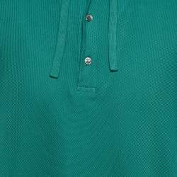 Pre Owned Loro Piana Green Pique Cotton Knit Hooded Jumper XXXL