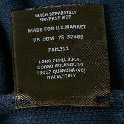 Pre Owned Loro Piana Blue Pique Cotton Long Sleeve Polo T-Shirt 4XL