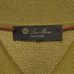 Pre Owned Loro Piana Olive Green Silk and Cashmere Knit Long Sleeve Polo T-Shirt 4XL