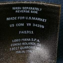 Pre Owned Loro Piana Navy Blue Cotton Full Sleeve Polo T-Shirt 4XL