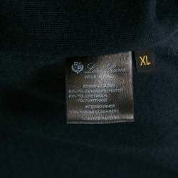 Pre Owned Loro Piana Navy Blue Synthetic High Neck Zip-Up Vest XL