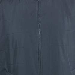 Pre Owned Loro Piana Navy Blue Synthetic High Neck Zip-Up Vest XL