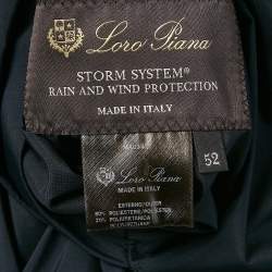 Loro Piana Navy Blue Synthetic and Cashmere Reversible Windmate Bomber Jacket XL