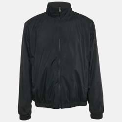 Loro Piana Navy Blue Synthetic and Cashmere Reversible Windmate Bomber Jacket XL