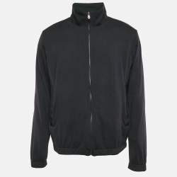 Loro Piana Navy Blue Synthetic and Cashmere Reversible Windmate Bomber Jacket XL