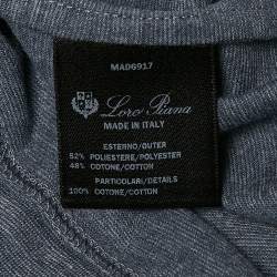 Pre Owned Loro Piana Blue Cotton Blend Polo T-Shirt M