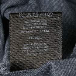 Pre Owned Loro Piana Blue Cotton Blend Polo T-Shirt M