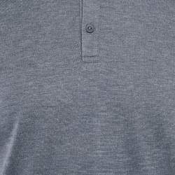 Pre Owned Loro Piana Blue Cotton Blend Polo T-Shirt M