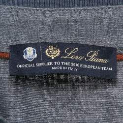 Pre Owned Loro Piana Blue Cotton Blend Polo T-Shirt M