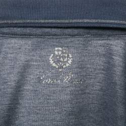 Pre Owned Loro Piana Blue Cotton Blend Polo T-Shirt M