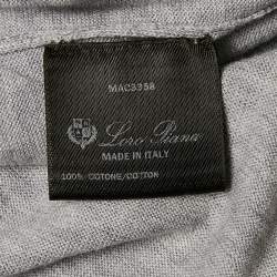 Pre Owned Loro Piana Grey Cotton Polo T-Shirt M