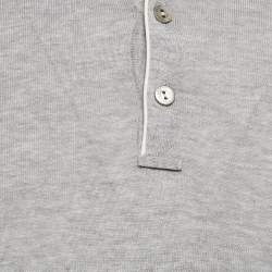 Pre Owned Loro Piana Grey Cotton Polo T-Shirt M