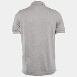Pre Owned Loro Piana Grey Cotton Polo T-Shirt M