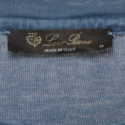 Pre Owned Loro Piana Blue Cotton Crew Neck T-Shirt M