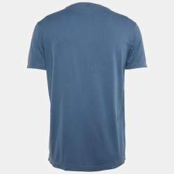 Pre Owned Loro Piana Blue Cotton Crew Neck T-Shirt M