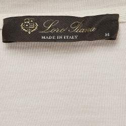 Pre Owned Loro Piana Grey Cotton Blend Crew Neck T-Shirt M