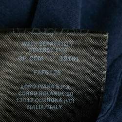 Pre Owned Loro Piana Navy Blue Silk Blend Crew Neck T-Shirt M