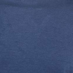 Pre Owned Loro Piana Navy Blue Silk Blend Crew Neck T-Shirt M