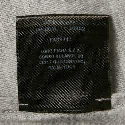Pre Owned Loro Piana Grey Cotton Crew Neck T-Shirt M 