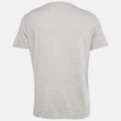 Pre Owned Loro Piana Grey Cotton Crew Neck T-Shirt M 