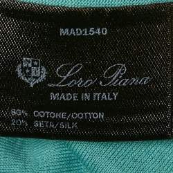 Pre Owned Loro Piana Green Cotton Blend Crew Neck T-Shirt M