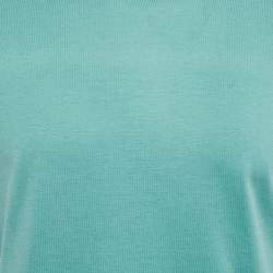 Pre Owned Loro Piana Green Cotton Blend Crew Neck T-Shirt M