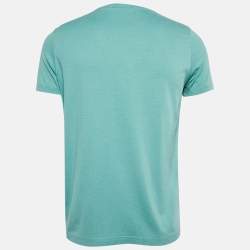 Pre Owned Loro Piana Green Cotton Blend Crew Neck T-Shirt M