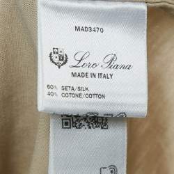 Pre Owned Loro Piana Beige Silk Blend Crew Neck T-Shirt S