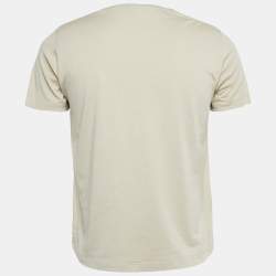 Pre Owned Loro Piana Beige Silk Blend Crew Neck T-Shirt S