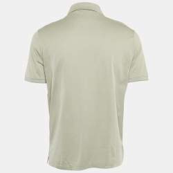 Pre Owned Loro Piana Light Green Silk Blend Polo T-Shirt M