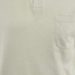Pre Owned Loro Piana Light Green Silk Blend Polo T-Shirt M