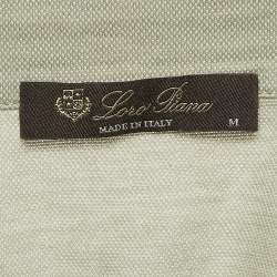 Pre Owned Loro Piana Light Green Silk Blend Polo T-Shirt M