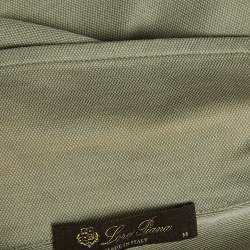 Pre Owned Loro Piana Light Green Silk Blend Polo T-Shirt M