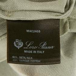 Pre Owned Loro Piana Light Green Silk Blend Polo T-Shirt M