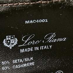 Pre Owned Loro Piana Blue Cashmere and Silk Knit Bomber Jacket M