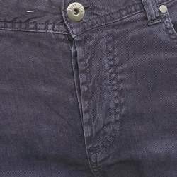 Loro Piana Blue Linen Blend Buttoned Pants S