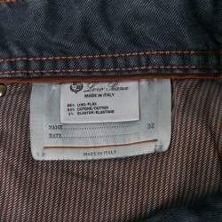 Loro Piana Blue Linen Blend Buttoned Pants S