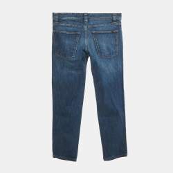 Pre Owned Loro Piana Blue Denim Skinny Pants M Waist 33"