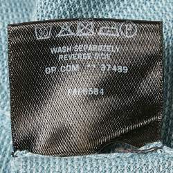 Pre Owned Loro Piana Blue Silk Full Sleeve Polo T-Shirt L