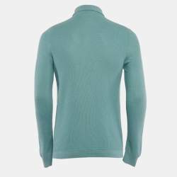 Pre Owned Loro Piana Blue Cotton Blend Full Sleeve Polo T-Shirt L