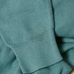 Pre Owned Loro Piana Blue Cotton Blend Full Sleeve Polo T-Shirt L